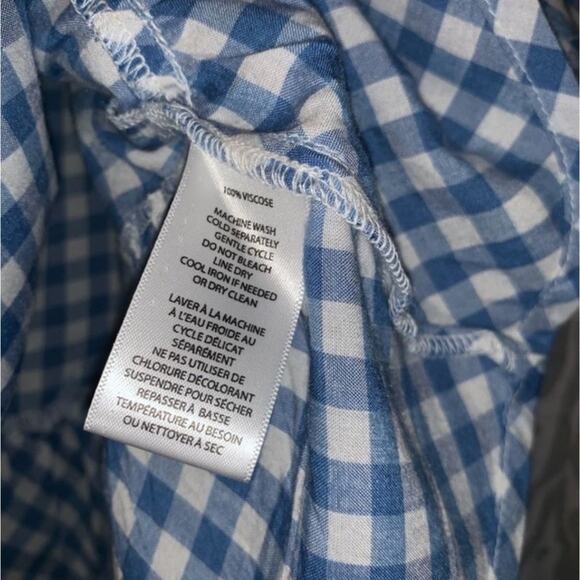 BeachLunchLounge Gingham Off The Shoulder Bell Sleeves Top Women's Size Small Sp - Picture 6 of 10